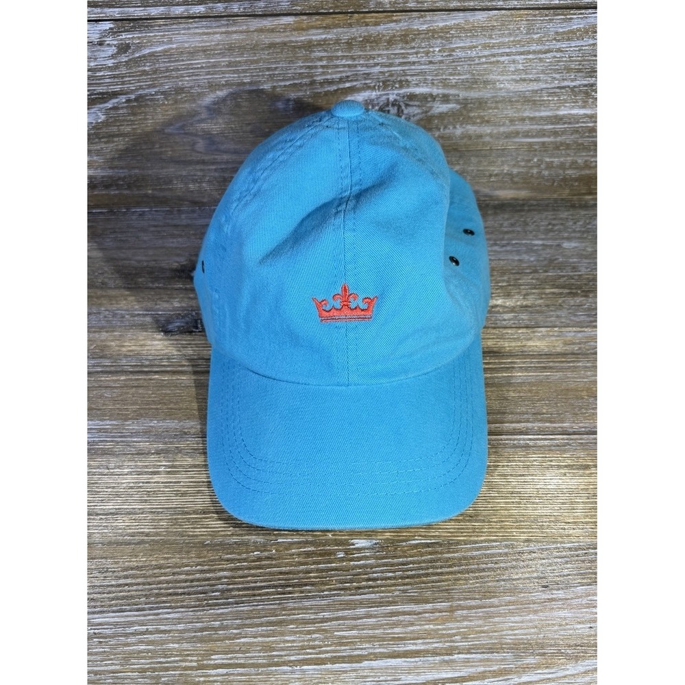 Peter Millar Strapback Hat Cap Dad Embroidered Turquoise Blue Crown Logo‎ Cotton
